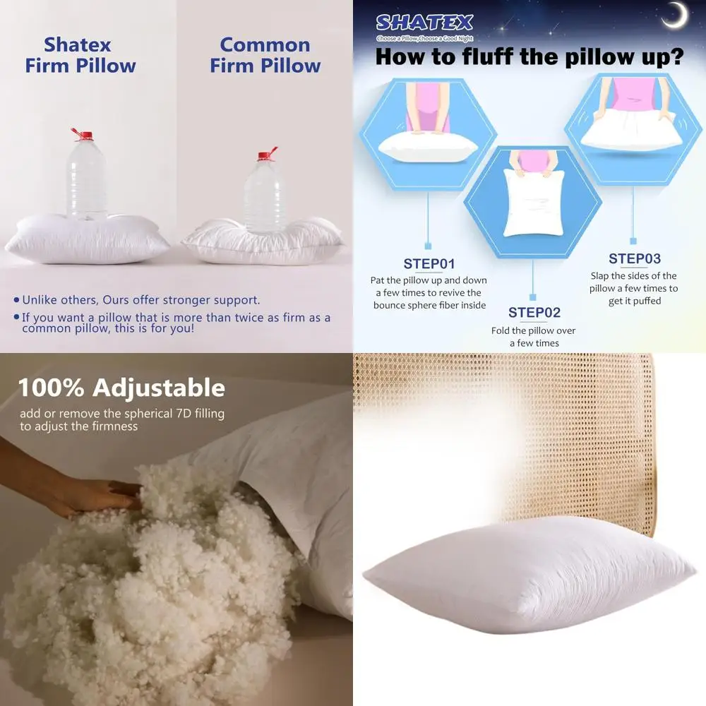 

Подушка Queen Size 28x20, очень жесткая, со съемным наполнителем для усиленной поддержки, идеально подходит для сна на спине, на животе и на боку.