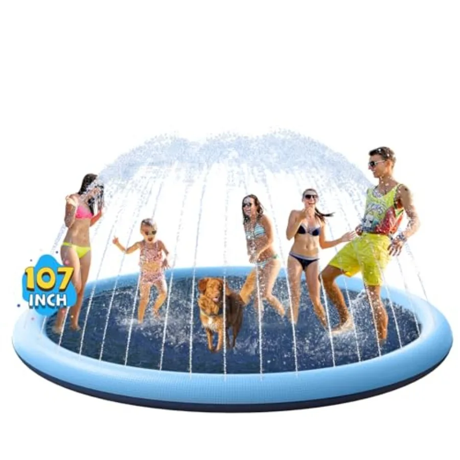 

Non-Slip Splash Pad for and Dog Thicken Sprinkler Pool Summer Outdoor Water Toys - Fun Backyard Fountain Play Mat for Baby Girl