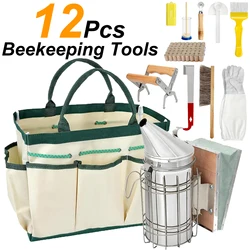 12 PCS BeeKeeping Starter Kit Beekeeping Supplies, Honey Bee Hive Tools Bee Smoker Kit for Beginners & Professionals