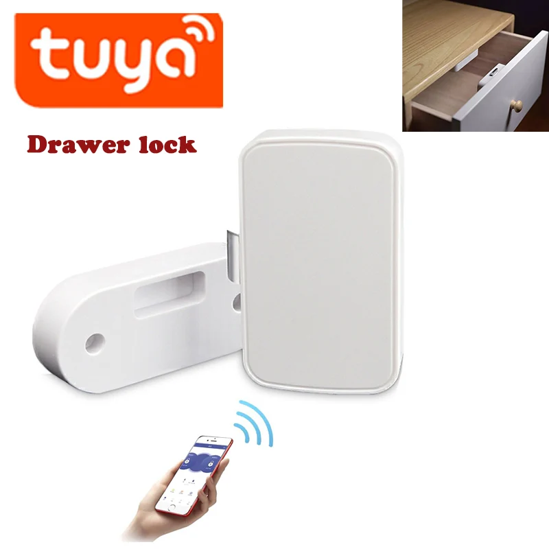 Tuya Smart Home File Cabinet Lock Wireless Bluetooth Keyless Invisible Mobile APP Control Electronic Locks For Furniture Drawer