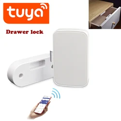 Tuya Smart Home File Cabinet Lock Wireless Bluetooth Keyless Invisible Mobile APP Control Electronic Locks For Furniture Drawer