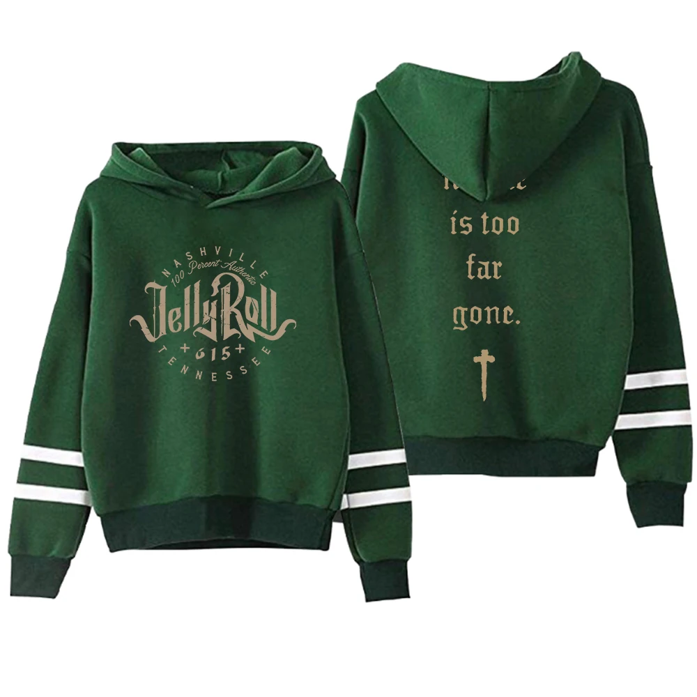 

Jelly Roll Logo Pullover Hoodie Pocketless Parallel Bars Sleeve Women Men Hooded Sweatshirt Backroad Baptism Tour 2023 Merch