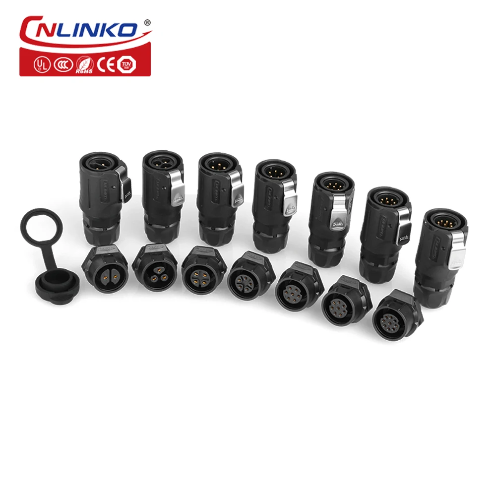 Cnlinko LP16 power function signal male and female series 2 3 4 5 7 8 9 pin waterproof connector manufacturer led connector