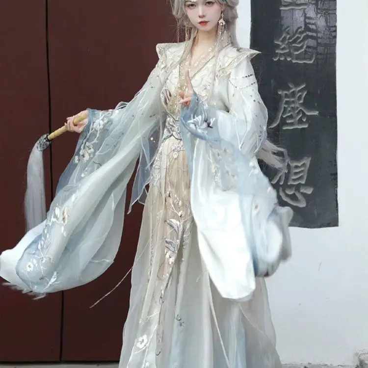 Bordado Feminino Hanfu, Ji Yue Yao Guang Wei Jin Feng, Indústria Pesada, Feito, Super Imortal, Novo Xianxia Girl Style