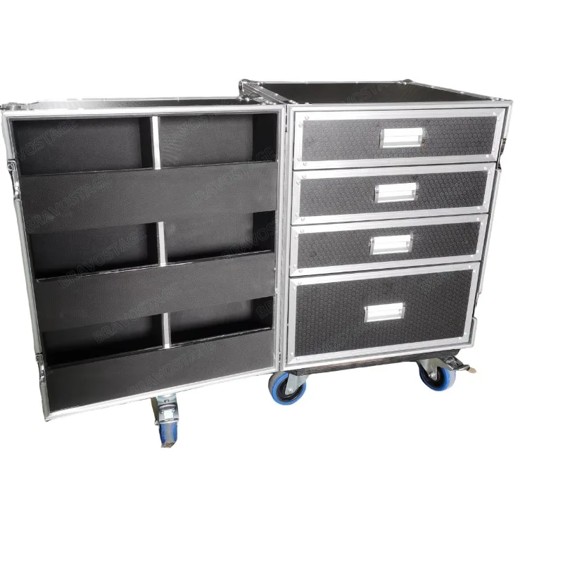 Professional Customized Aluminum Workbox Case with 4 Drawers Tool Storage Flight Cases