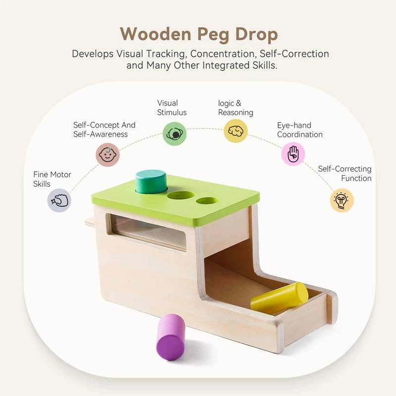 Jouets en bois Montessori pour bébé, boîte de chasse permanente, document macaron, forme Leone, jouet mentaires oriel match dos, cadeaux pour bébé