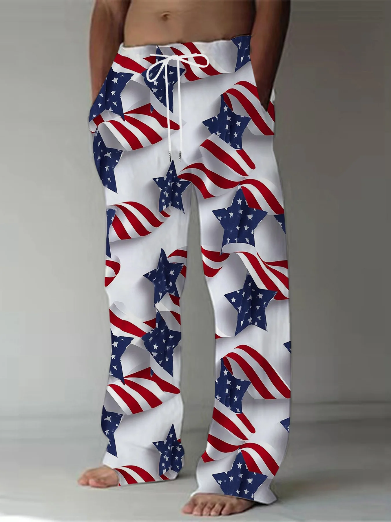 2026 American Flag Patriotic Print Hot Selling New Classic Men's Pants 3D Color Casual Pants Y2K Street Couple Sports Pants