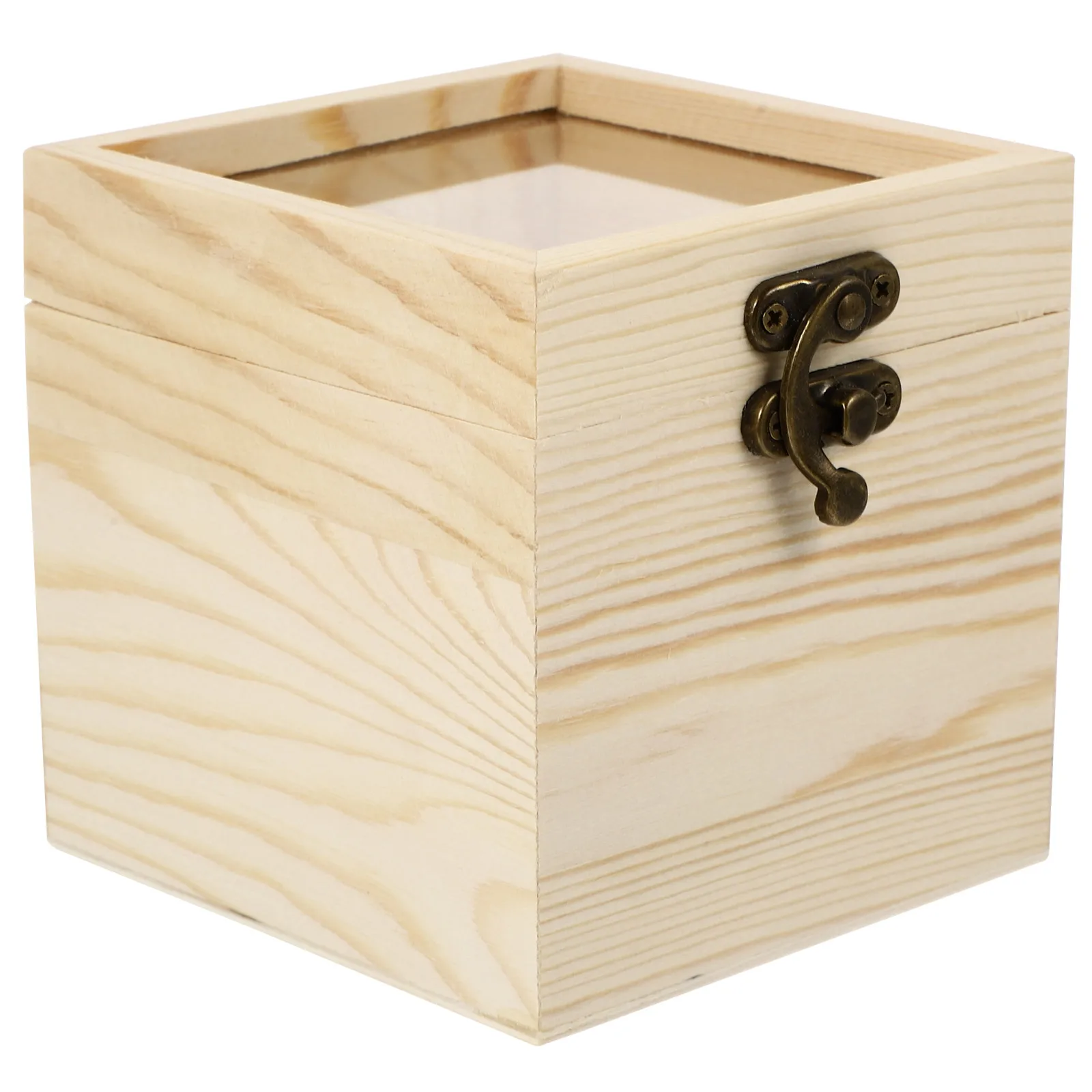 1Pcs Wooden Eternal Flower Box Durable Glass Lid Simple Design Gift Display Storage Preserved Flower Packaging Gift Wood Box