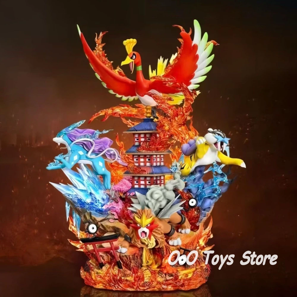 Figura de Pokémon de Anime Raikou/Suicune/Entei/Ho-Oh, figuras de acción de Pvc, modelo de colección, juguetes para niños, regalos, 38cm/14,96 pulgadas