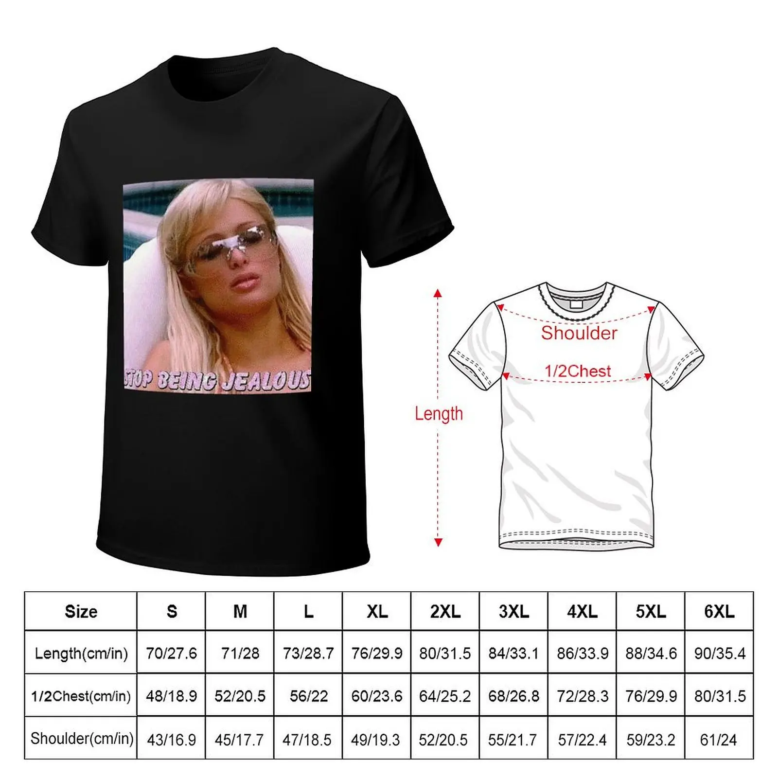 Paris hilton y2k stop being jealous T-Shirt Stylish Graphic Short Sleeve Top