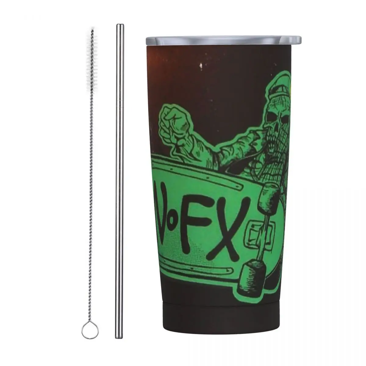 Nofx Band Final Tour Skull Stainless Steel Tumbler Vacuum Insulated Mugs Thermal Cold Cups Straw With Lid 20oz