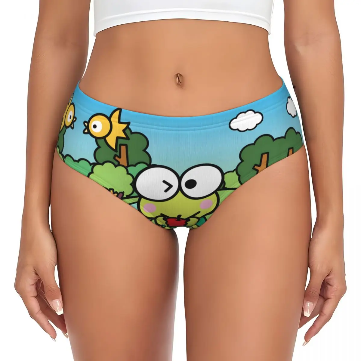 Biancheria intima elasticizzata per film da donna con mutandine brevi carine Keroppi Kawaii personalizzate