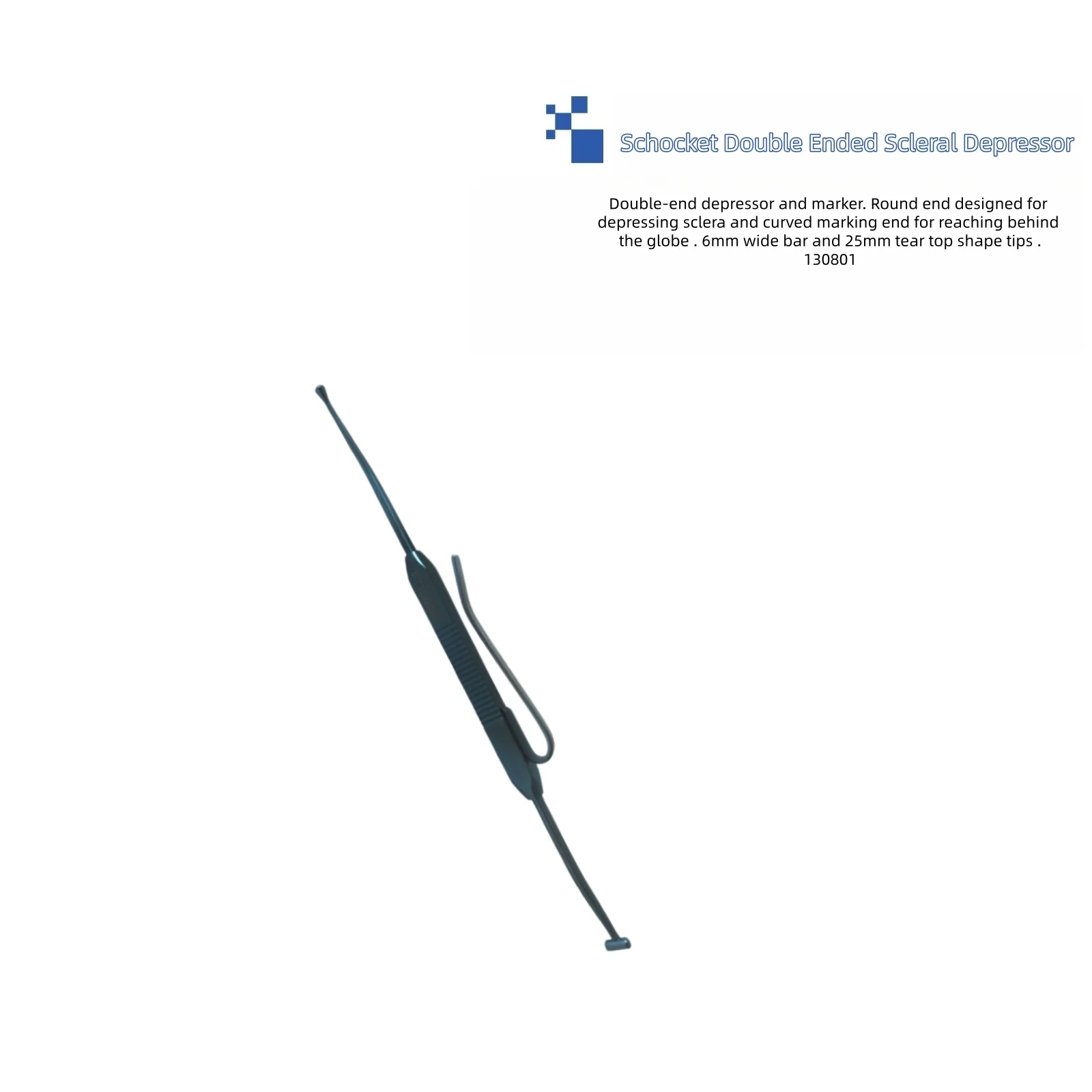 Schocket Double Ended Scleral Depressor Ophthalmic Surgical Instrument for Retina Eye Surgery Tool