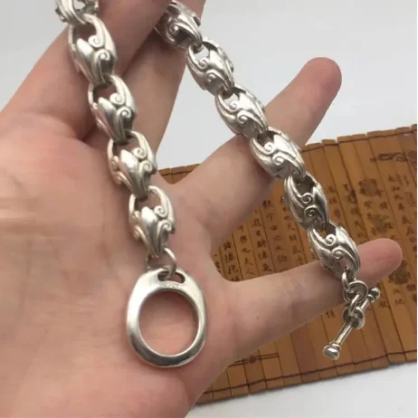 Tibetan Silver Imitate Ancient Open String Good Luck Bracelet Men and Women Fashion Personalized Jewelry birthday Gift