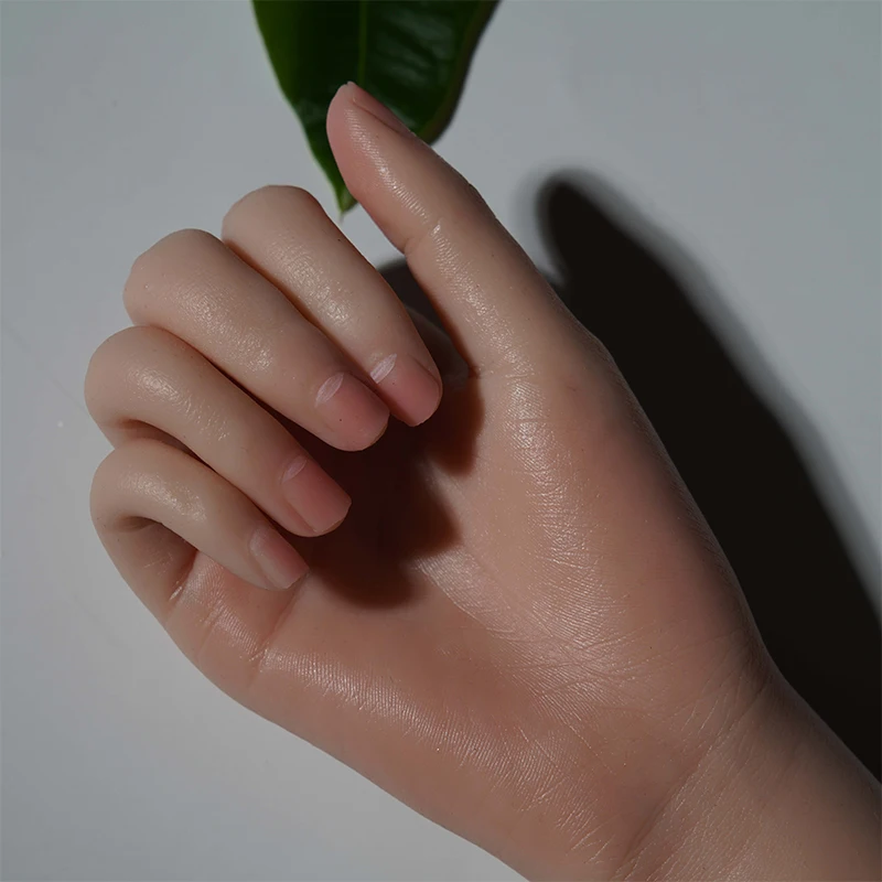 Realistic Silicone Artificial Woman Hand Model Hand Nail Art Show Manicure Practice Hand Model Adjustable Hand Fetish Model