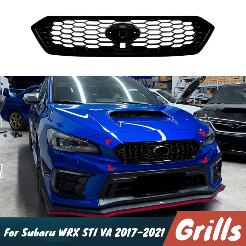 

For Subaru WRX STI VA 2017-2021 Car Front Bumper Lower Mesh Grill Grille Cover Trim Body Kit Exterior Tuning Accessories Part