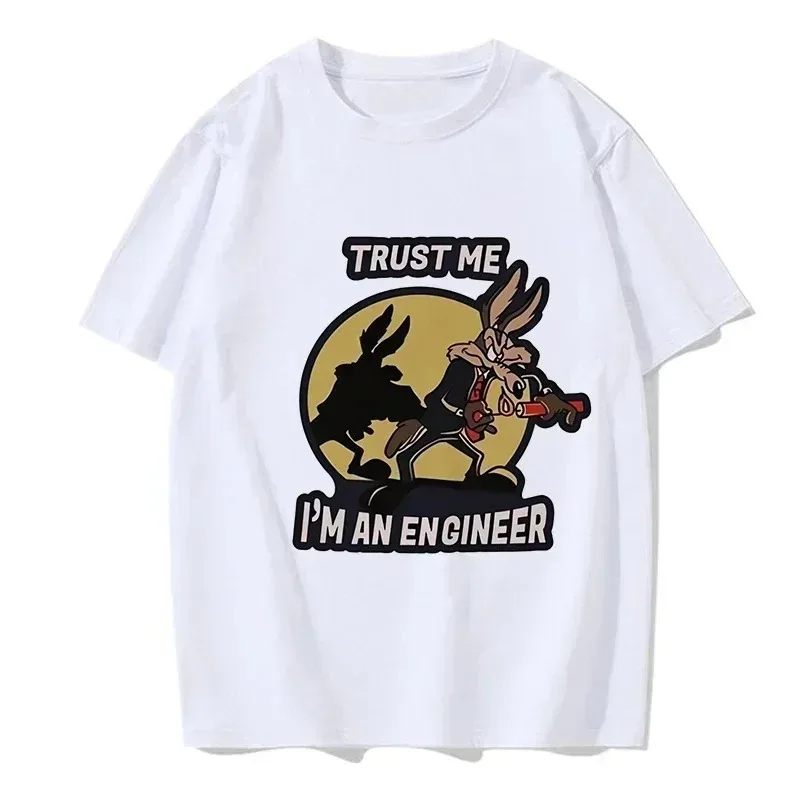 مضحك Wile E Coyote تي شيرت الرجال النساء الكرتون تي شيرت غير رسمي الجرافيك الاتحاد الأوروبي حجم بلايز الشارع الشهير Y2k التي شيرت الهيب هوب القوطية الملابس