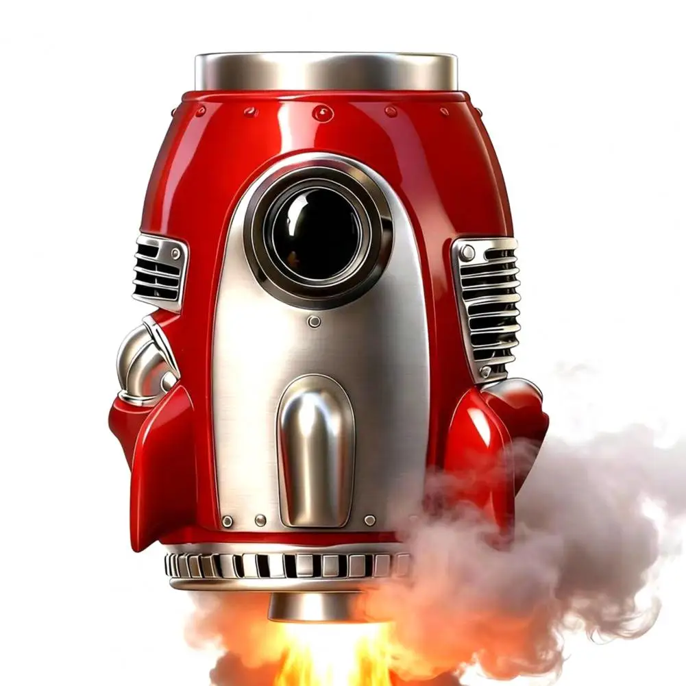 Sci-fi Coffee Cup Space Lover Gift Mug Rocket Coffee Mug Resin Stainless Steel Heat Resistant Spaceship Design Cup for Hot