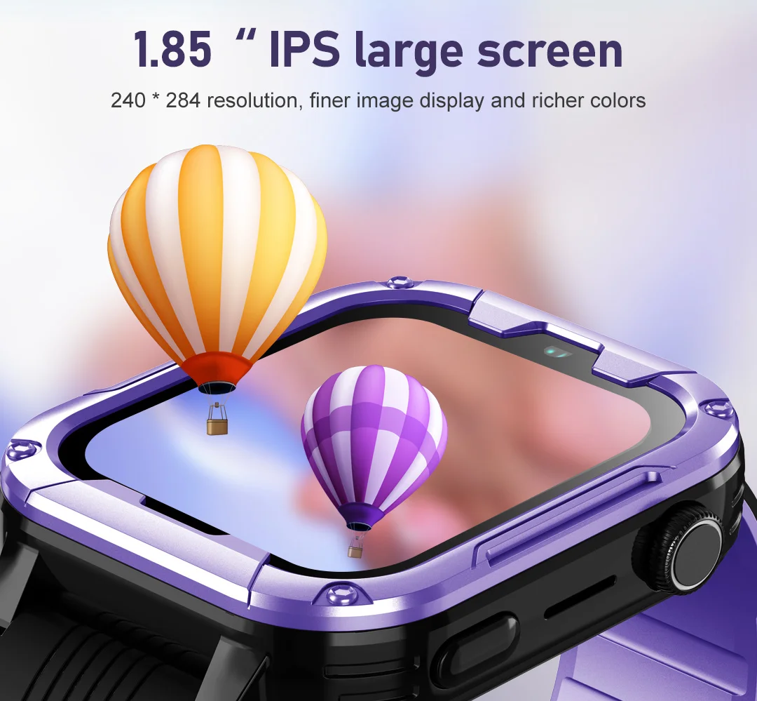 Wonlex Kid 4G Smart Watch GPS WiFi Localizzazione Monitor Tracker 1.85 ''Schermo IPS KT32 1 + 8GB Videochiamata WhatsApp Bambini Smartwatch