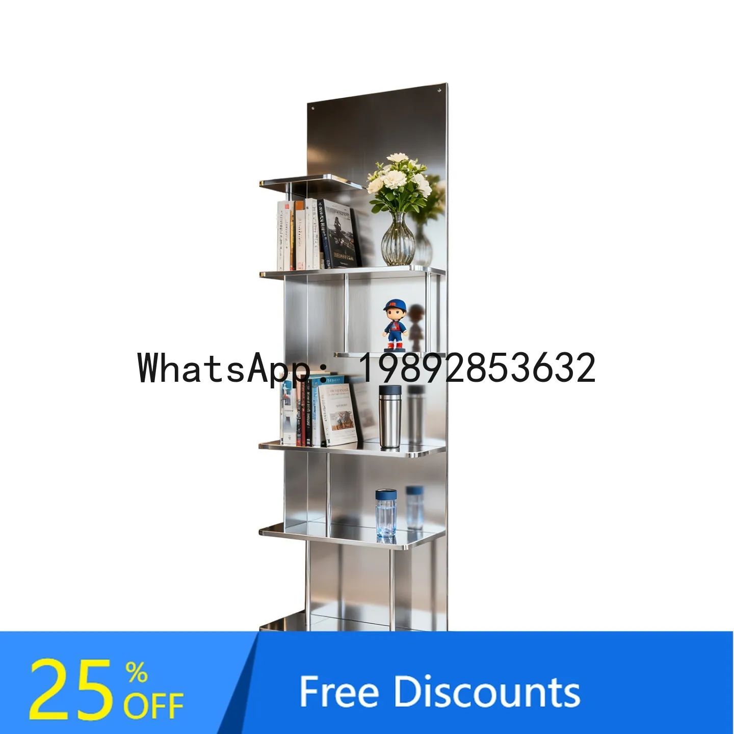 

XL Floor-Standing Stainless Steel Storage Rack Commercial Exhibition Hall Shelf Storage Rack Simple Multi-Layer Storage Rack