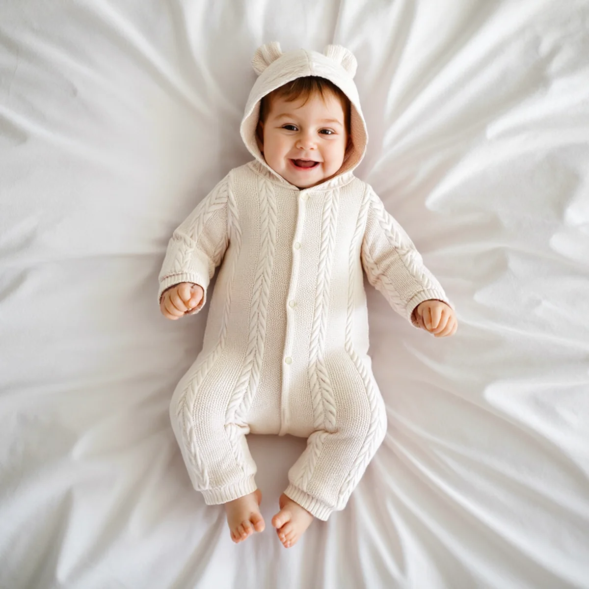 Winter Unisex Baby Casual Strampler Outfits Baby Pullover mit Kapuze