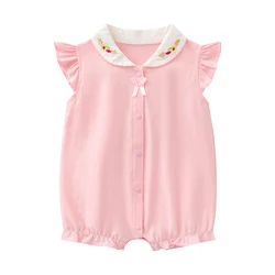 Baby summer thin sleeveless romper jumpsuit newborn girl baby 0-3-9 months 1 year old 100 days