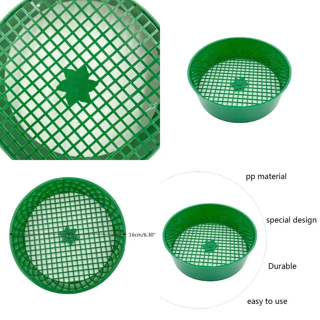 Sieve Garden Soil Pan Sifting Sifters Filter Sand Plastic Round Riddle Garden Screen Fine Classifier Compost Sieves high quality