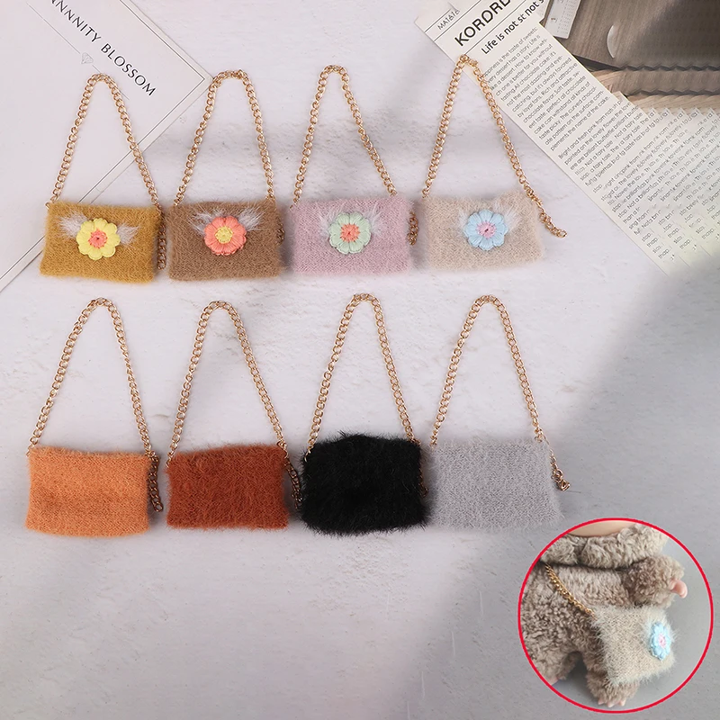 1/6 Doll Simulation Knitting Shoulder Bag Crossbody Bag Doll Mini Bags Kawaii Plush Dolls Clothes Accessories