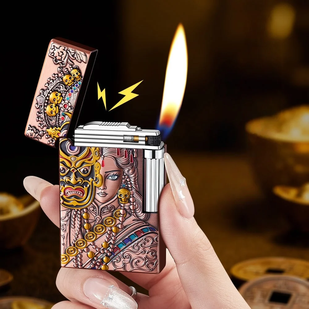 High-Beauty Wealth-Bringing Zajilamu Lighter, Inflatable Grinding Wheel, Loud Opening, High-Grade Gift for Giving