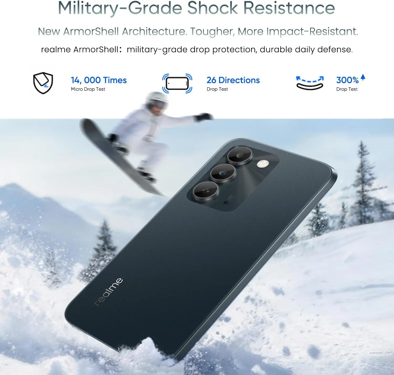 Móvil realme C100 5G Batería 6600mAh Pantalla 144Hz IP64 Doble SIM 4GB+128GB Android 16 Teléfono Móvil Resistente para Europa 9