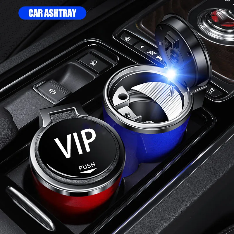 

1 автомобильная пепельница со светодиодной подсветкой Универсальная Портативная пепельница из сплава алюминиевая чашка Бездымная автомобильная пепельница огнестойкая Автомобильная чашка