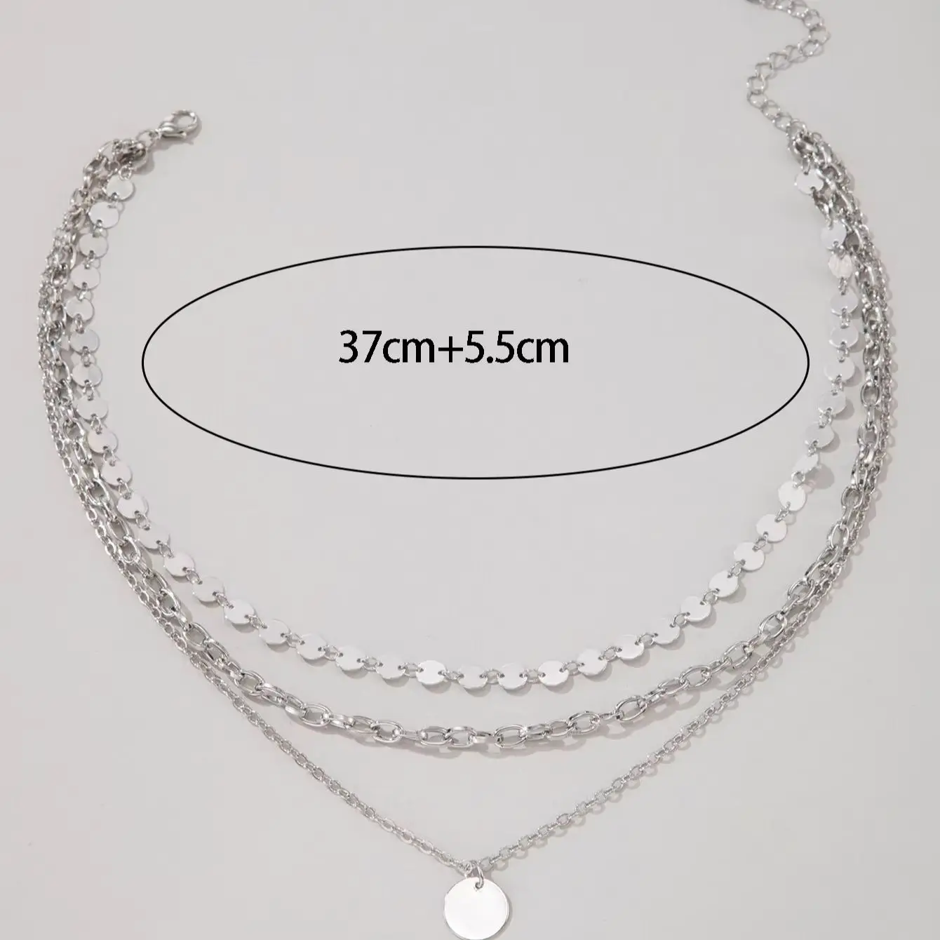 Tocona Simple Metal Multi layer Flow Su Chain Geometric Irregular Pendant for Women's Summer Daily Versatile Jewelry Accessories