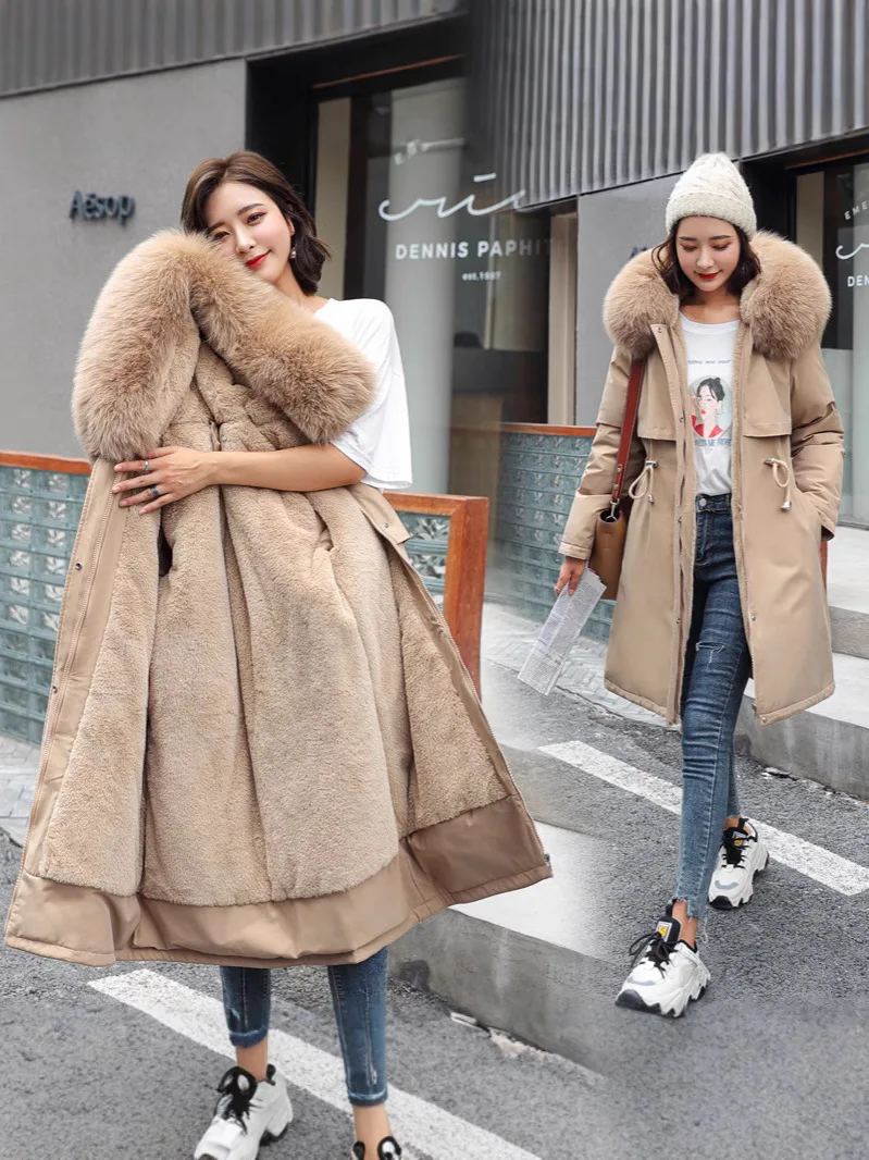 

Женская зимняя классическая нейлоновая куртка-парка двусторонняя, утепленная, ветрозащитная, для активного отдыха, до колен, из изысканной ткани, с декоративными элементами, хит продаж