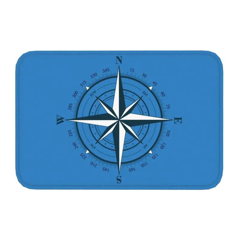 Custom Nautical Compass Doormat Non-Slip Bath Kitchen Mat Living Room Floor Door Entrance Carpet Rug