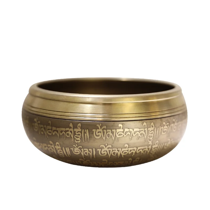 

Vintage Copper Singing Bowl with Spiritual Buddha Design 11cm Nepal, Yoga Meditation, SPA Meditation, Bronze Sold-out Decoration