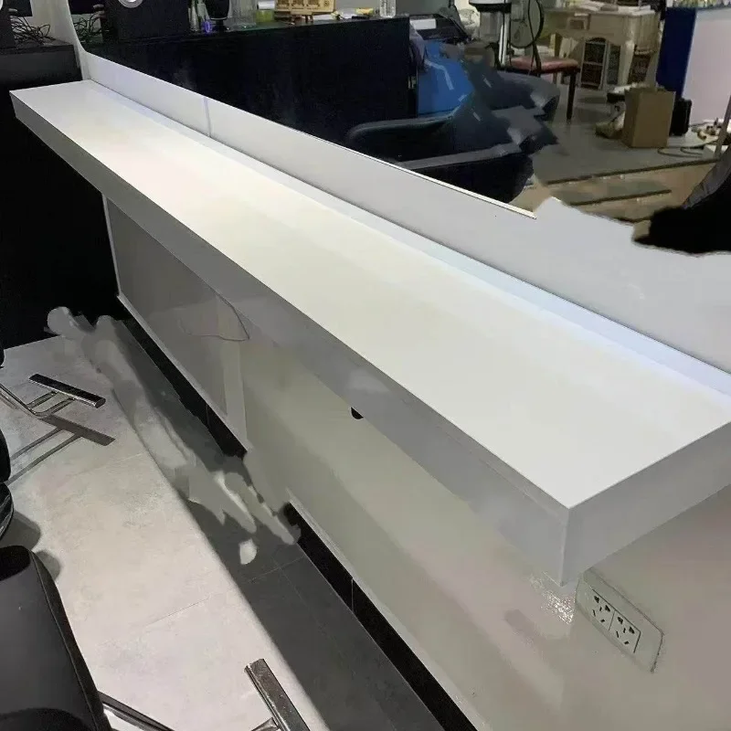 Internet celebrity barber shop wall-mounted countertop wooden simple hairdresser tool cabinet wall-mounted countertop perm and d