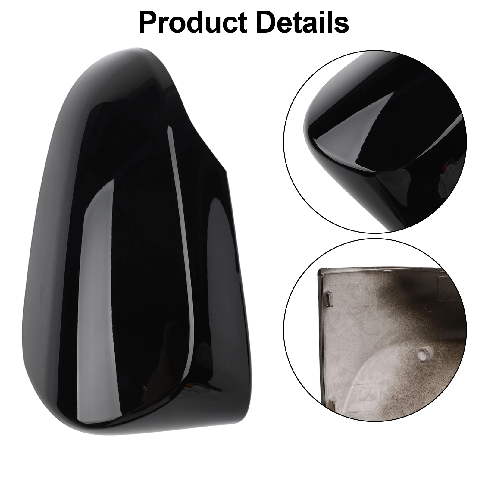 

Black Wing Mirror Cover Glossy Black Mirror Cap ABS Plastic Enhance Vehicle Appearance Prevent Scratches And Impacts