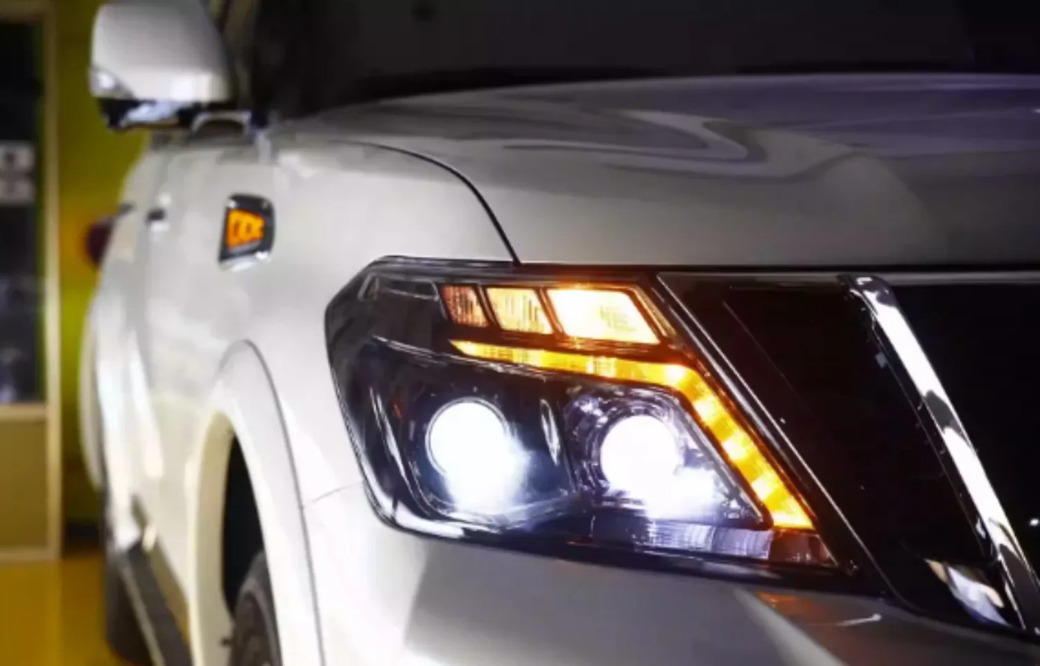 

Автомобильная светодиодная фара для Nissan Patrol Y61, дневные ходовые DRL, фары «ангельские глазки», ближний свет дальнего света