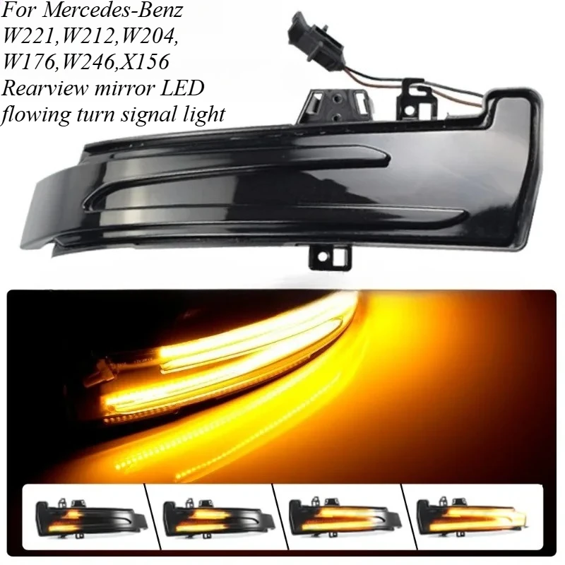 

For Mercedes Benz Front Side Mirror Turn Signal Lights LED Sequential Dynamic Blinker Indicator Ambient Light Car Styling Parts