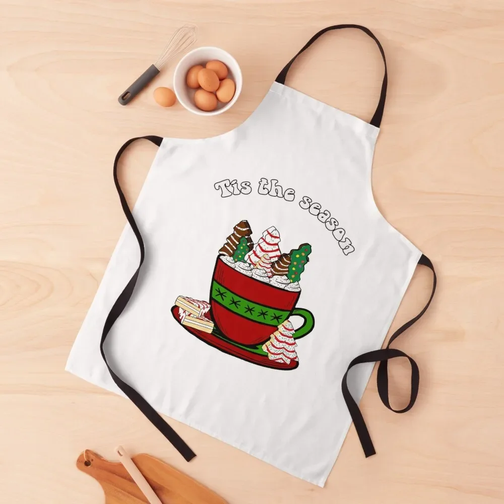 Little Debbie Tis the season Apron Utensils For Kitchen Costume Waiter for women with pocket For Cosmetologist Apron