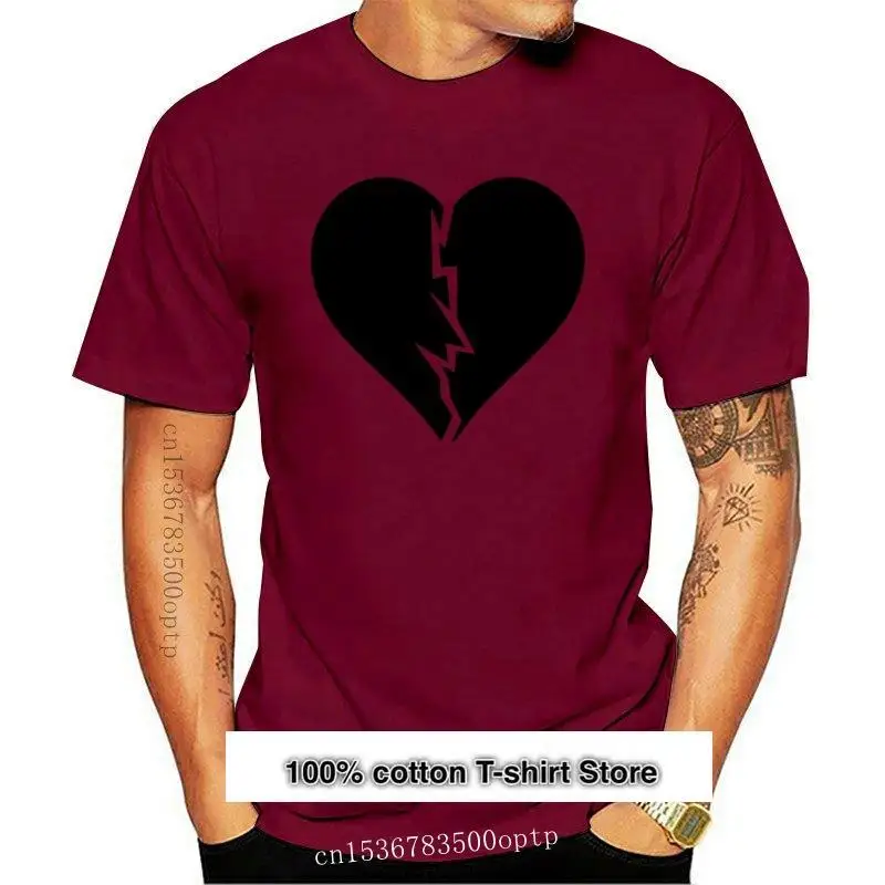 

Camiseta con corazón roto para hombre o mujer, camisa de algodón puro, regalo divertido, novedad Camiseta