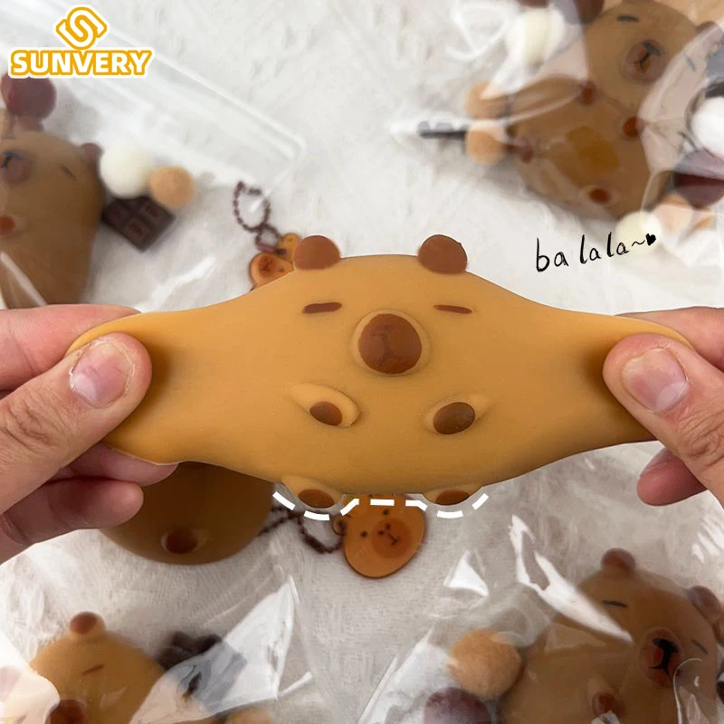 Capybara Squishy Toy Slow Rebound Cute Brown Bear Animal Stress Relief Fidget Sensory Toys for Kids Adults Decompression Gift