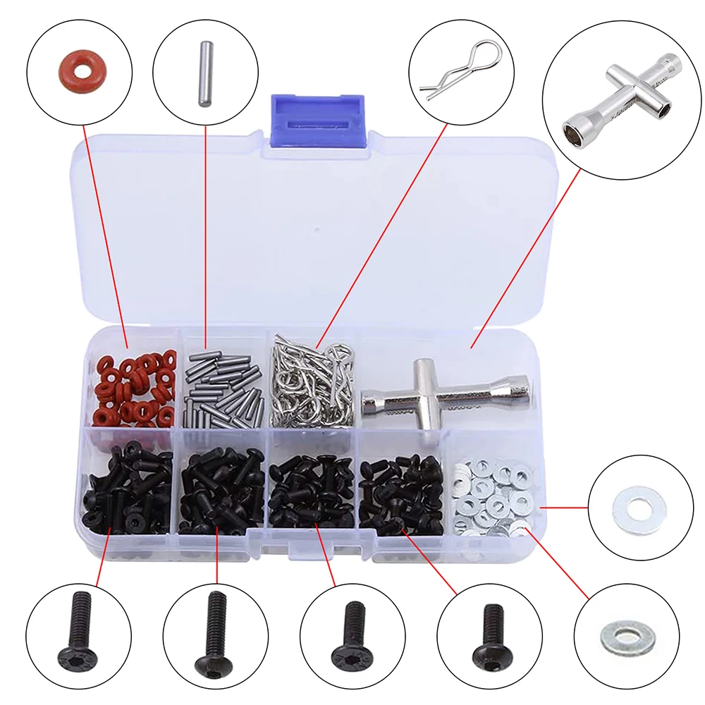 270Pcs Special Repair Tool and Screws Set RC Tool Box for 1/8 1/10 HSP Redcat Arrma Traxxas Slash RC Car Hexagon Wrench DIY