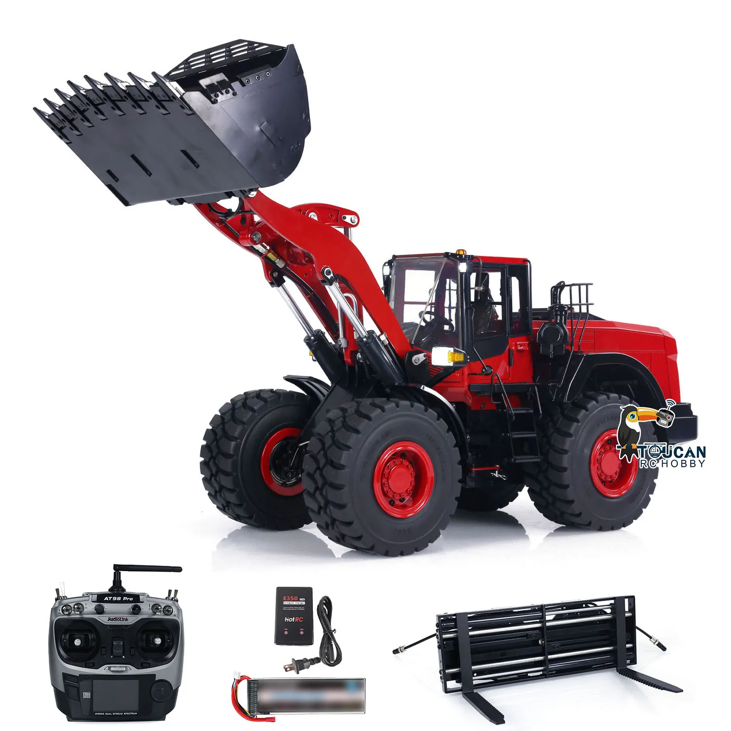 1/14 RC Hydraulic Wheeled Loader WA480 RTR 2-speed Metal Truck Radio Control Car Construction Vehicle Brushless 5 Ways Valves