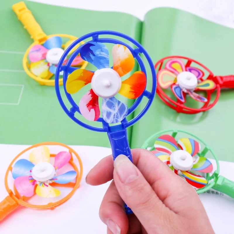 3pcs Cute Colorful Pinwheel Whistle Toys for Baby Children Creative Outdoor Kids Toys Fashion Mini Windmill Class Funny Game