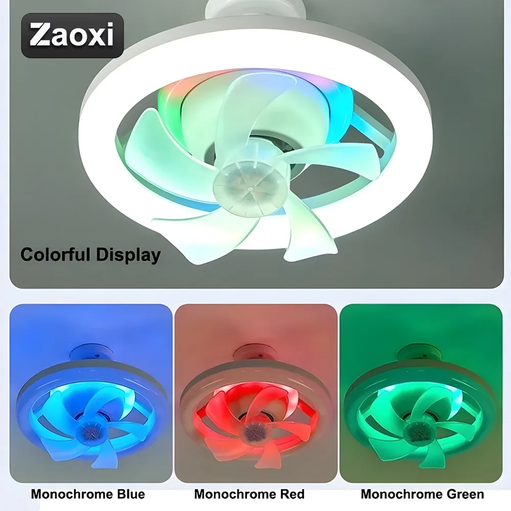 ZAOXI-مروحة سقف صغيرة ، إضاءة LED منزلية ، رأس هزاز جديد ، RGB ، غرفة معيشة ، غرفة طعام ، غرفة نوم ، داخلية ، 85-V