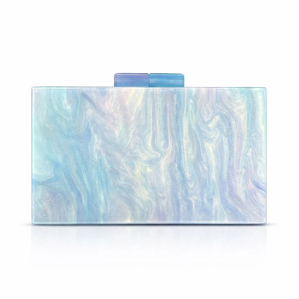 Acrylic Marble Pattern Women's Handbag Casual Square Box Bag Girl Purse Clutch Fashionable Design Geometric Clutch Bag