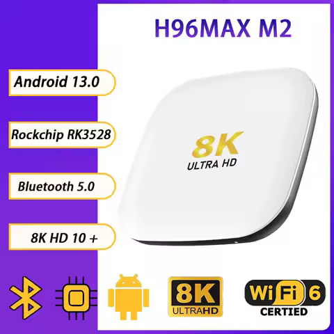 H96 Max M2 Android 13.0 Smart TV BOX LAN 1000M RK3528 8K WIFI6 ARM Cortex A53 2.4G/5G ForGoogle Media Player Set Top Box