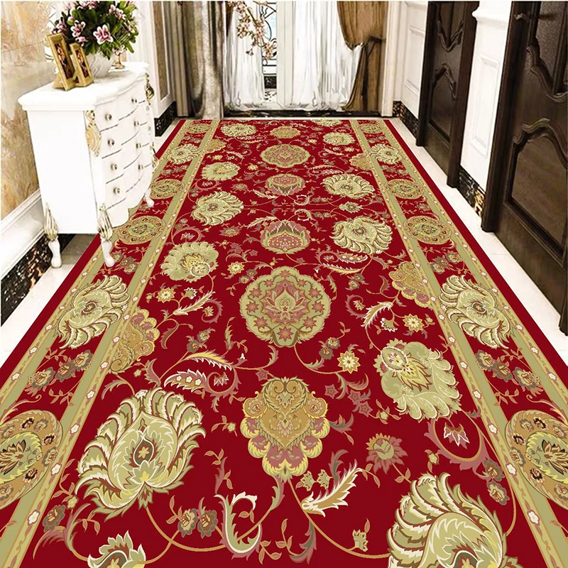 Hallway Carpet Large Area Decor Hotel Hall Stairs Aisle Rug Wedding Long Corridor Passageway Runners Non-slip Mat Customizable ﻿