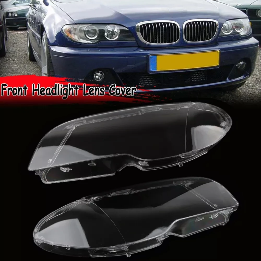 For BMW 3-Series E46 2-Door LCI 325 330 Coupe 2003-2006 Front Headlight Lens Cover Clear Car Headlamp Cover Shell